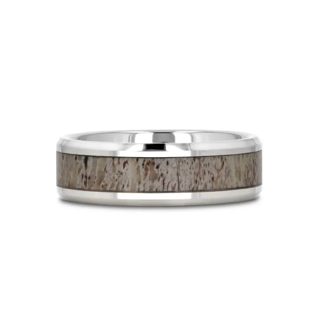 Thorsten Buck Polished Beveled Tungsten Carbide Men’s Wedding Band With Ombre De